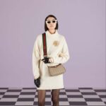 Gucci Women Ophidia Small Handbag Beige Ebony GG Supreme Canvas Double G Zip Closure - Imagen 11