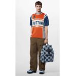 Louis Vuitton LV Men Short-Sleeved Cotton T-Shirt Orange Regular Fit Vuitton Jacquard Signature - Image 12