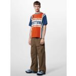 Louis Vuitton LV Men Short-Sleeved Cotton T-Shirt Orange Regular Fit Vuitton Jacquard Signature - Image 13
