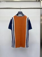 Louis Vuitton LV Men Short-Sleeved Cotton T-Shirt Orange Regular Fit Vuitton Jacquard Signature - Image 3