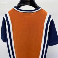 Louis Vuitton LV Men Short-Sleeved Cotton T-Shirt Orange Regular Fit Vuitton Jacquard Signature (8)