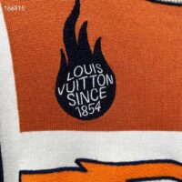 Louis Vuitton LV Men Short-Sleeved Cotton T-Shirt Orange Regular Fit Vuitton Jacquard Signature (8)