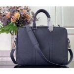 Louis Vuitton LV Unisex Porte-Documents Voyage PM Midnight Blue Taiga Cowhide Leather - immagine 3