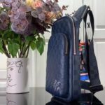 Louis Vuitton LV Unisex Avenue Slingbag Blue Sapphire Damier Infini Cowhide Leather Graphite Coated Canvas – Image 4