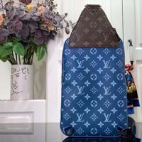 Louis Vuitton LV Unisex Avenue Slingbag NM Atlantic Blue Monogram Coated Canvas (7)