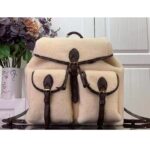 Louis Vuitton LV Unisex Backpack Cream Brown Shearling Monogram-Canvas Textile Lining - Image 5
