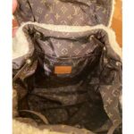 Louis Vuitton LV Unisex Backpack Cream Brown Shearling Monogram-Canvas Textile Lining - Image 12