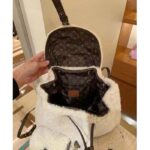 Louis Vuitton LV Unisex Backpack Cream Brown Shearling Monogram-Canvas Textile Lining - Image 10