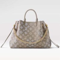 Louis Vuitton LV Unisex Bella Tote Gray Mahina Perforated Calfskin Leather (10)