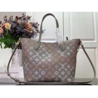 Louis Vuitton LV Unisex Blossom MM Tote Bag Gray Mahina Perforated Calfskin Leather (6)