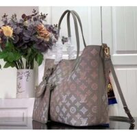 Louis Vuitton LV Unisex Blossom MM Tote Bag Gray Mahina Perforated Calfskin Leather (6)