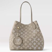 Louis Vuitton LV Unisex Blossom MM Tote Bag Gray Mahina Perforated Calfskin Leather (6)