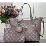 Louis Vuitton LV Unisex Blossom MM Tote Bag Gray Mahina Perforated Calfskin Leather - Image 3