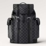 Louis Vuitton LV Unisex Christopher PM Damier Graphite Canvas Grey Body Flap Opening