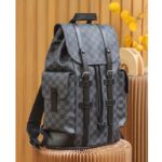 Louis Vuitton LV Unisex Christopher PM Damier Graphite Canvas Grey Body Flap Opening - Image 4