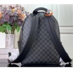 Louis Vuitton LV Unisex Discovery Backpack PM Damier Graphite Coated Canvas Cowhide Leather - Image 4