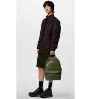 Louis Vuitton LV Unisex Discovery Backpack PM Khaki Green Vermillion Red Monogram Coated Canvas