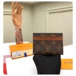 Louis Vuitton LV Unisex Double Card Holder Radiant Sun Monogram Macassar Coated Canvas – Image 3