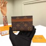Louis Vuitton LV Unisex Double Card Holder Radiant Sun Monogram Macassar Coated Canvas – Image 4
