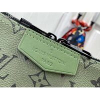 Louis Vuitton LV Unisex Hamac Bag Khaki Green Vermillion Red Monogram Coated Canvas Cowhide Leather (13)