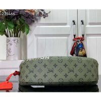 Louis Vuitton LV Unisex Hamac Bag Khaki Green Vermillion Red Monogram Coated Canvas Cowhide Leather (13)