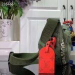 Louis Vuitton LV Unisex Hamac Bag Khaki Green Vermillion Red Monogram Coated Canvas Cowhide Leather - Image 5