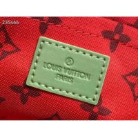Louis Vuitton LV Unisex Hamac Bag Khaki Green Vermillion Red Monogram Coated Canvas Cowhide Leather (13)