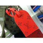 Louis Vuitton LV Unisex Hamac Bag Khaki Green Vermillion Red Monogram Coated Canvas Cowhide Leather - Image 8