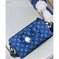 Louis Vuitton LV Unisex Keepall Bandoulière 25 Atlantic Blue Monogram Coated Canvas Cowhide Leather (7)