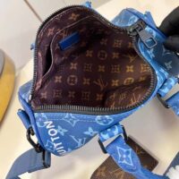 Louis Vuitton LV Unisex Keepall Bandoulière 25 Atlantic Blue Monogram Coated Canvas Cowhide Leather (7)