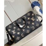 Louis Vuitton LV Unisex Keepall Bandoulière 45 Black Beige Monogram Empreinte Embossed Leather - Image 4