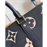 Louis Vuitton LV Unisex Keepall Bandoulière 45 Black Beige Monogram Empreinte Embossed Leather - Image 8