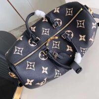 Louis Vuitton LV Unisex Keepall Bandoulière 45 Black Beige Monogram Empreinte Embossed Leather (7)