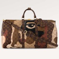 Louis Vuitton LV Unisex Keepall Bandoulière 45 Brown Monogram Coated Canvas Cowhide Leather (11)