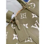 Louis Vuitton LV Unisex Keepall Bandoulière 45 Kaki Fango Cream Monogram Empreinte Embossed Cowhide Leather - immagine 8