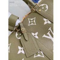 Louis Vuitton LV Unisex Keepall Bandoulière 45 Kaki Fango Cream Monogram Empreinte Embossed Cowhide Leather (3)