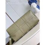 Louis Vuitton LV Unisex Keepall Bandoulière 45 Kaki Fango Cream Monogram Empreinte Embossed Cowhide Leather - immagine 7