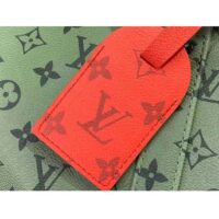 Louis Vuitton LV Unisex Keepall Bandoulière 45 Khaki Green Vermillion Red Monogram Coated Canvas (1)