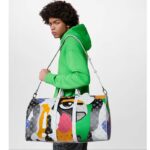Louis Vuitton LV Unisex Keepall Bandoulière 45 Multicolor Monogram Coated Canvas Cowhide Leather - Image 11