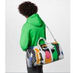 Louis Vuitton LV Unisex Keepall Bandoulière 45 Multicolor Monogram Coated Canvas Cowhide Leather - Image 12