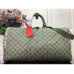 Louis Vuitton LV Unisex Keepall Bandoulière 55 Khaki Green Vermillion Red Monogram Canvas - Bild 2