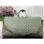 Louis Vuitton LV Unisex Keepall Bandoulière 55 Khaki Green Vermillion Red Monogram Canvas - Bild 3