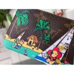 Louis Vuitton LV Unisex Key Pouch Dragon Fruit Pink Monogram Coated Canvas Grained Cowhide Leather - immagine 3