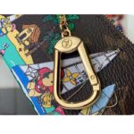 Louis Vuitton LV Unisex Key Pouch Dragon Fruit Pink Monogram Coated Canvas Grained Cowhide Leather - immagine 7