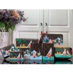 Louis Vuitton LV Unisex Victorine Wallet Pink Monogram Coated Canvas Grained Cowhide Leather - immagine 13