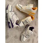 Louis Vuitton LV Unisex LV Trainer Sneaker Yellow Grained Calf Leather Rubber Outsole - Bild 11