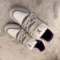 Louis Vuitton LV Unisex LV Trainer Sneaker Purple Grained Calf Leather Rubber Outsole (2)