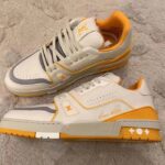 Louis Vuitton LV Unisex LV Trainer Sneaker Yellow Grained Calf Leather Rubber Outsole - Bild 3