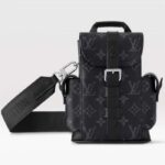 Louis Vuitton LV Unisex Nano Christopher Monogram Eclipse Coated Canvas Cowhide Leather