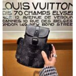 Louis Vuitton LV Unisex Nano Christopher Monogram Eclipse Coated Canvas Cowhide Leather - Image 7